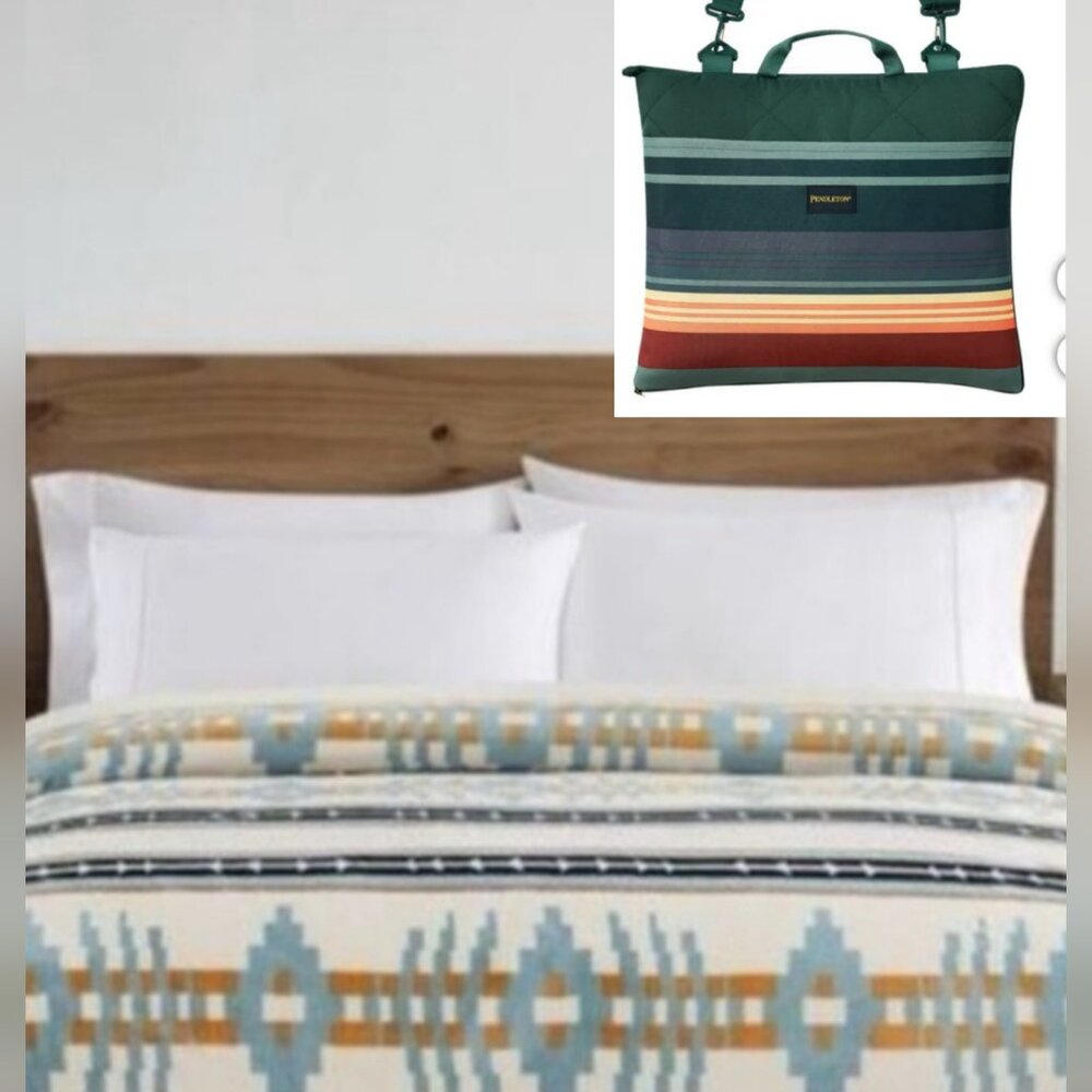 #COMBO Pendleton QUEEN Plush Blanket & Outdoor Portable Blanket  #2For1